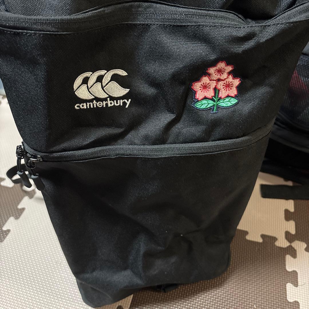 Canterbury ブラック バックパック 最新ラグビー日本代表花刺繍激レア