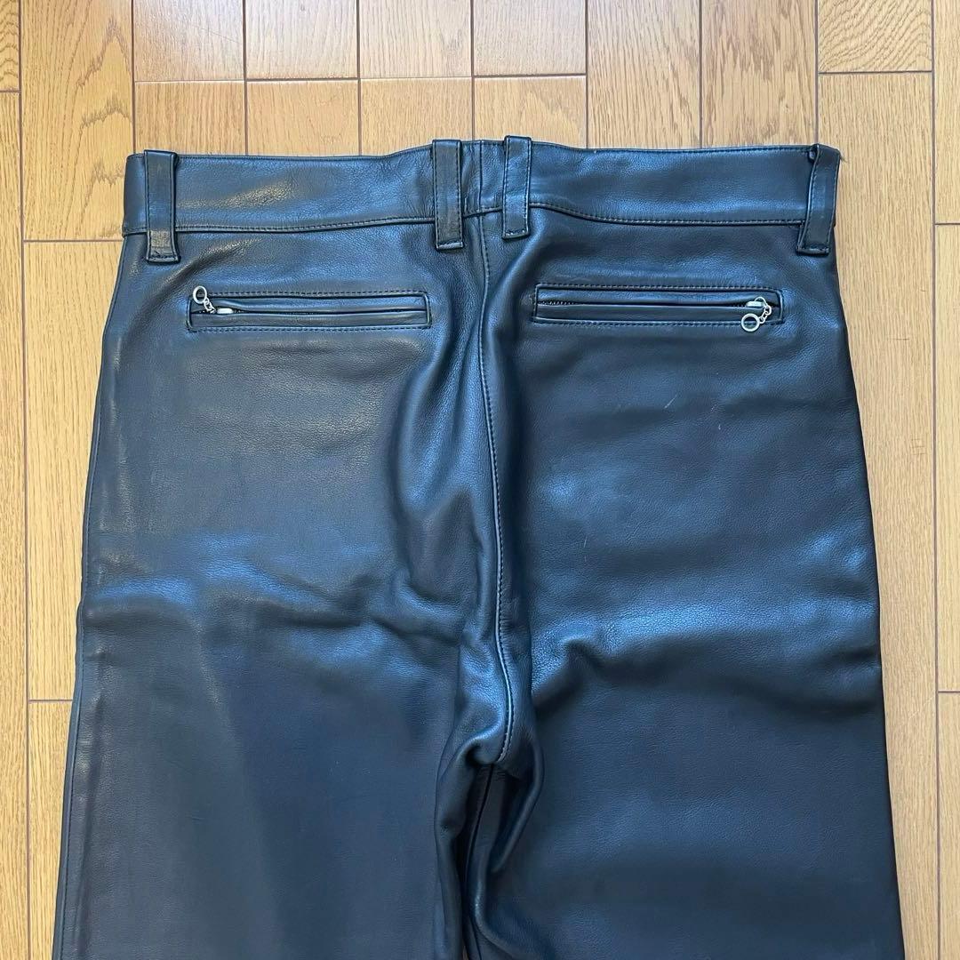 【Jkon 】B's Leather 牛革パンツ　革パン　XL ブラック