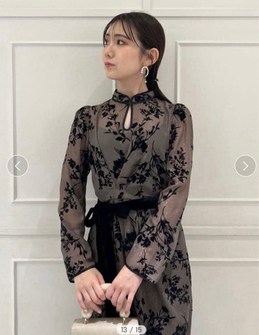 SNIDEL フロッキーシアーワンピース