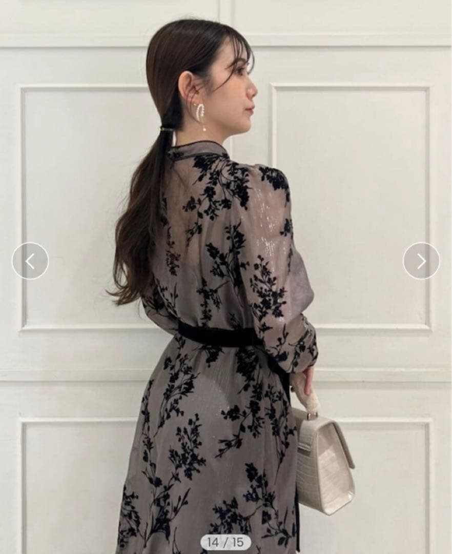 SNIDEL フロッキーシアーワンピース