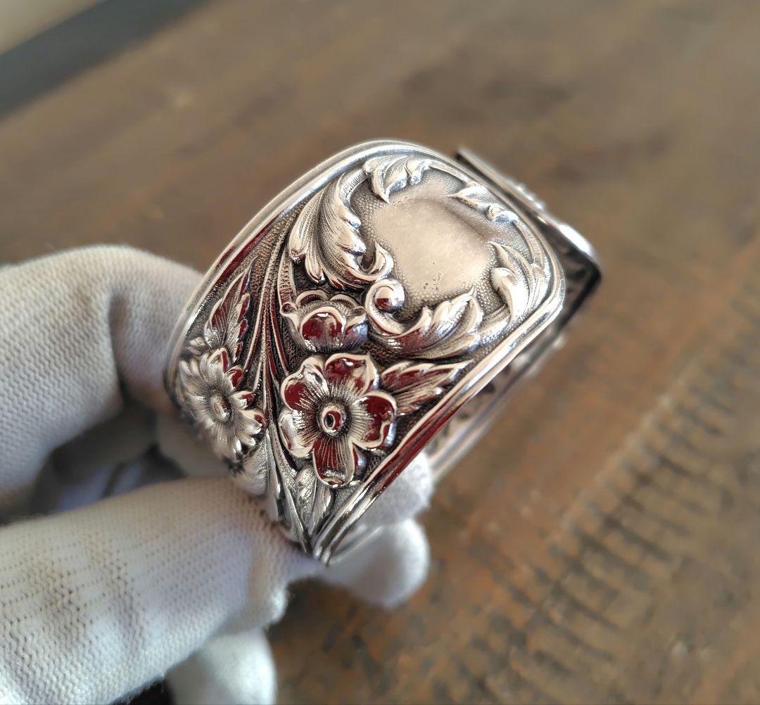 ヴィンテージ S Kirk & Son シルバー ワイド リポウズ バングル