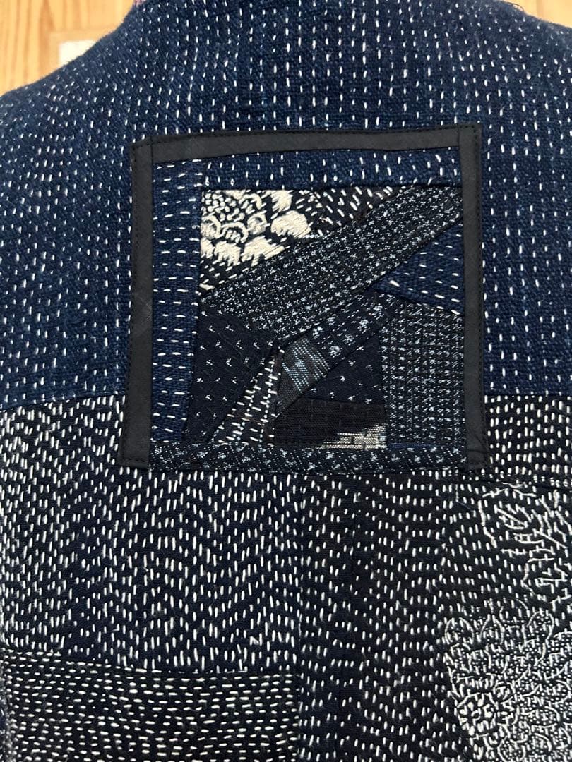 作エ門　刺子　古布リメイク　パッチワーク　絣　ベスト 作家1点物