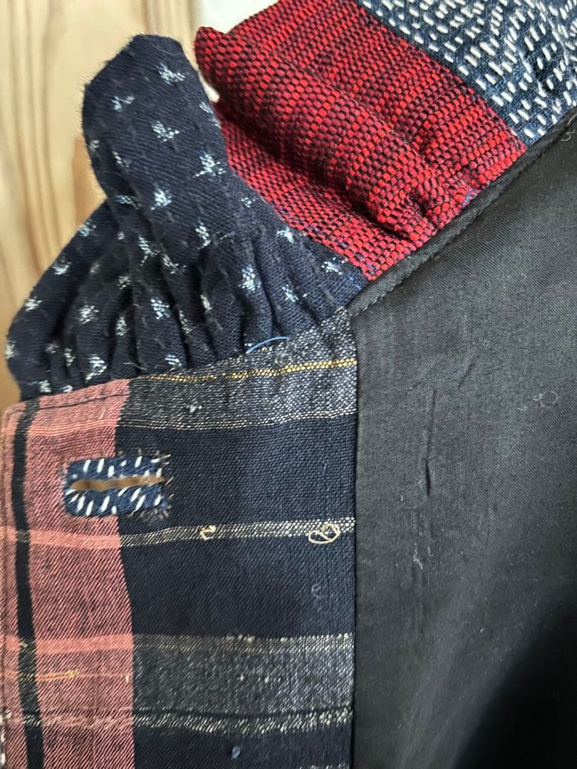 作エ門　刺子　古布リメイク　パッチワーク　絣　ベスト 作家1点物