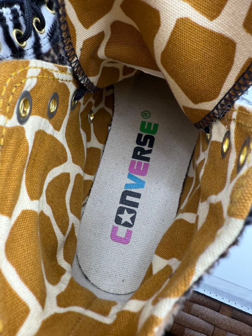 CONVERSE アニマル柄 ゼブラ ブラック 25.5 メンズ レディース