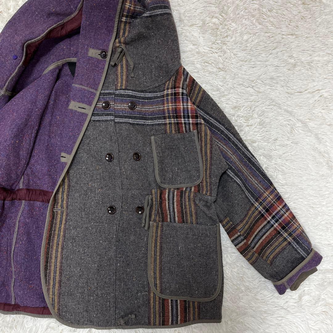 希少　キャピタル　KAPITAL　ウール二重織BIGチェック リングコート