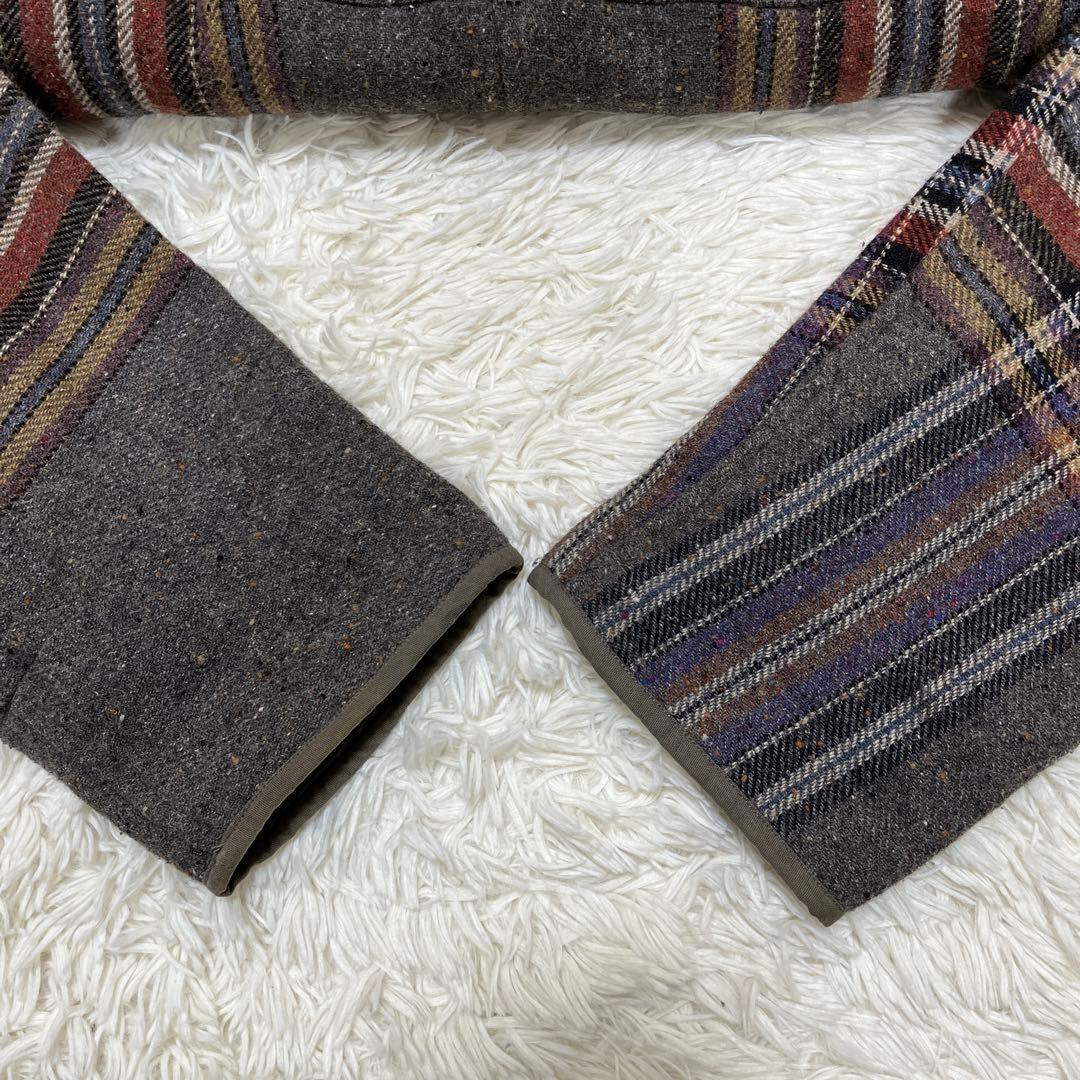 希少　キャピタル　KAPITAL　ウール二重織BIGチェック リングコート