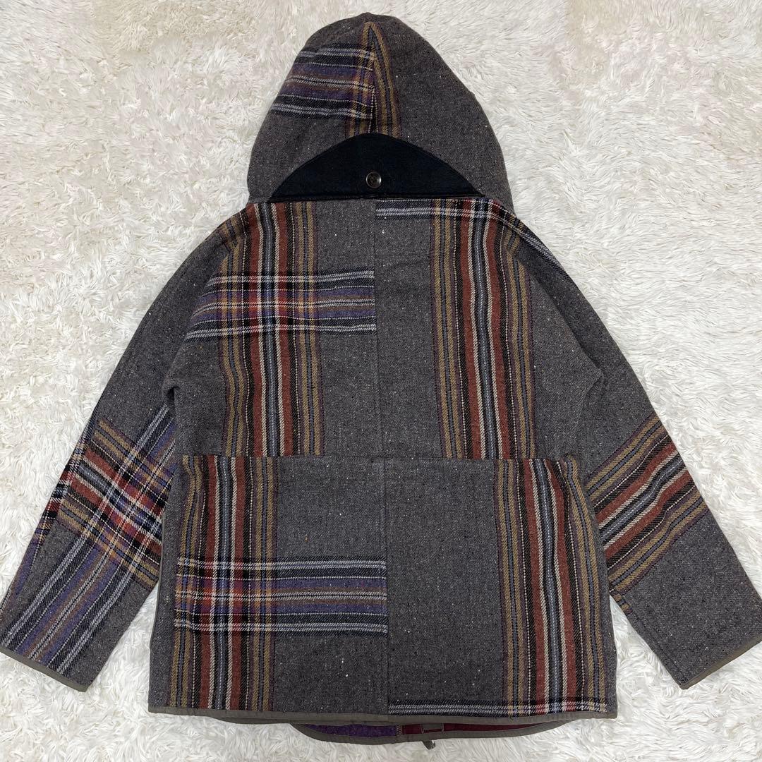 希少　キャピタル　KAPITAL　ウール二重織BIGチェック リングコート