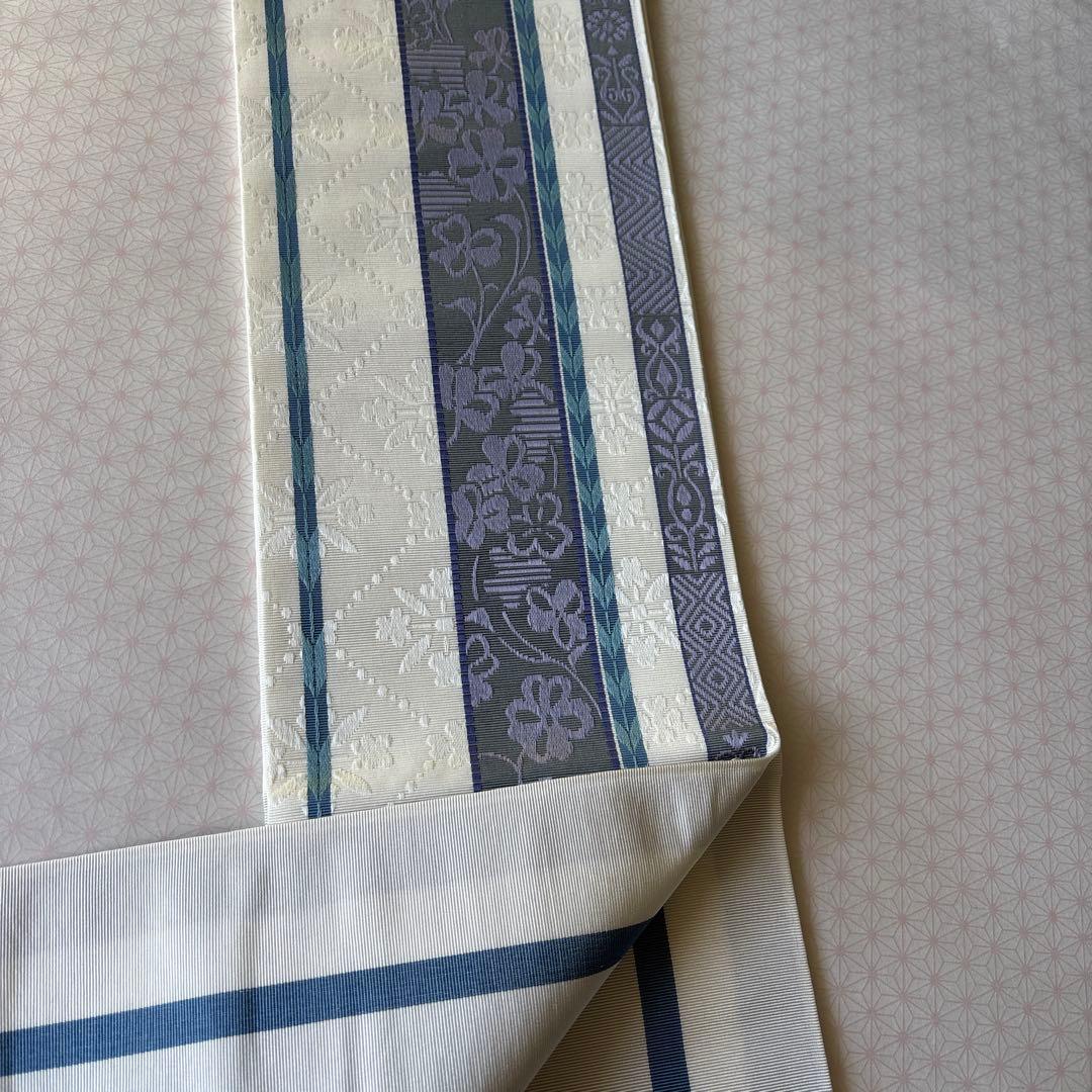 OB85本場筑前博多織小袋帯　半幅帯　椿 本袋　正絹　新品