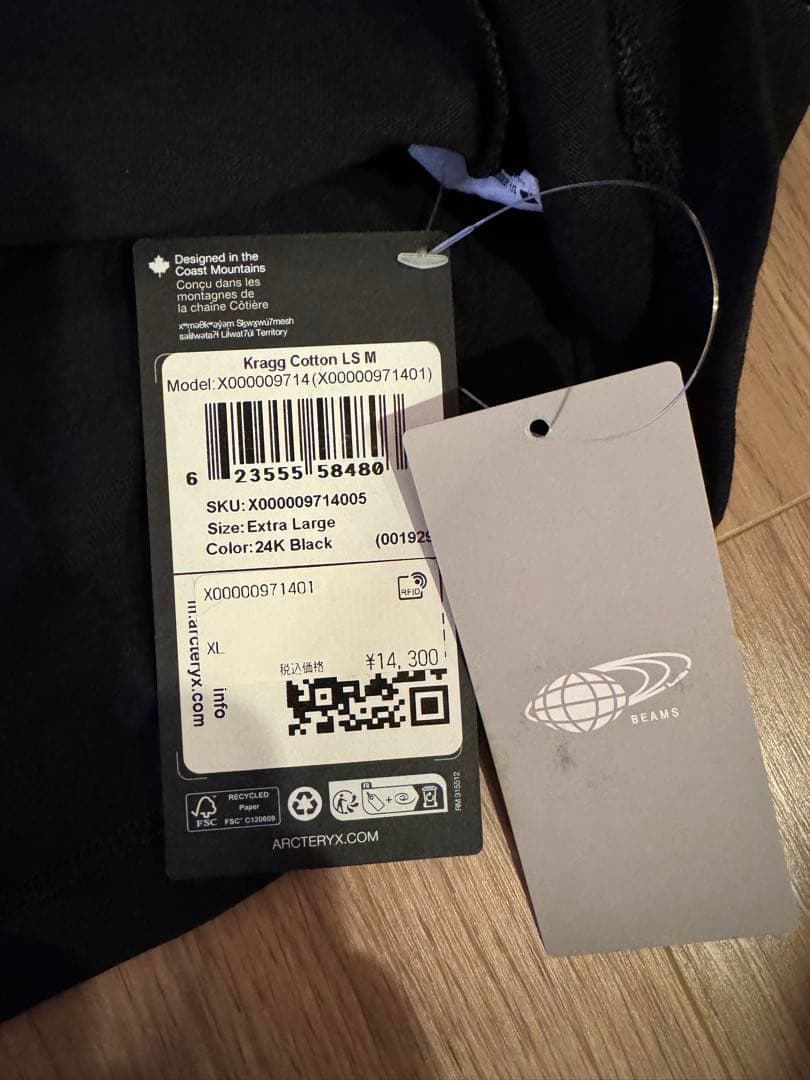 新品　ARC'TERYX Kragg Cotton LS XL アークテリクス