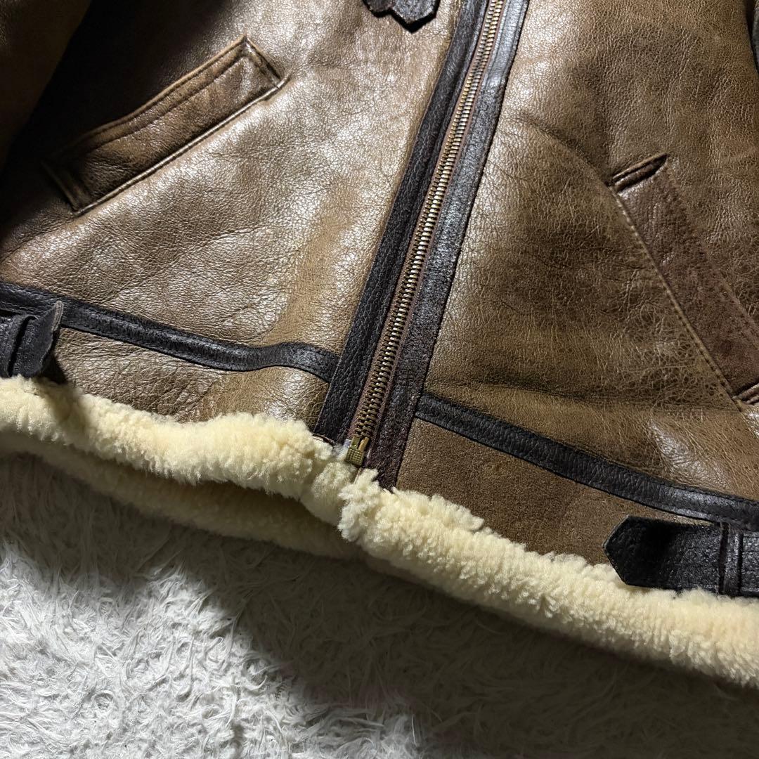 【米国製】AVIREX フライトジャケット B-3 ムートン羊革　ブラウン　40