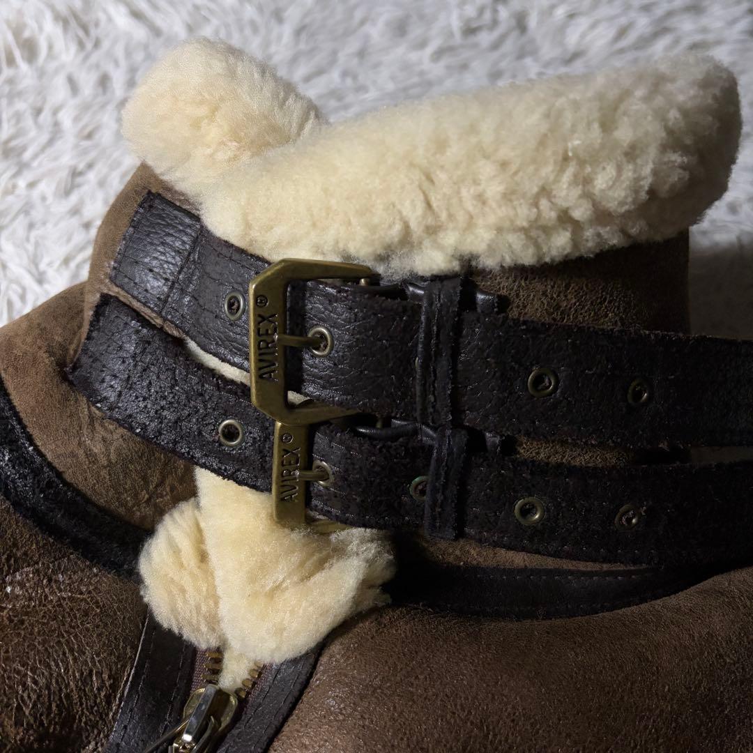 【米国製】AVIREX フライトジャケット B-3 ムートン羊革　ブラウン　40