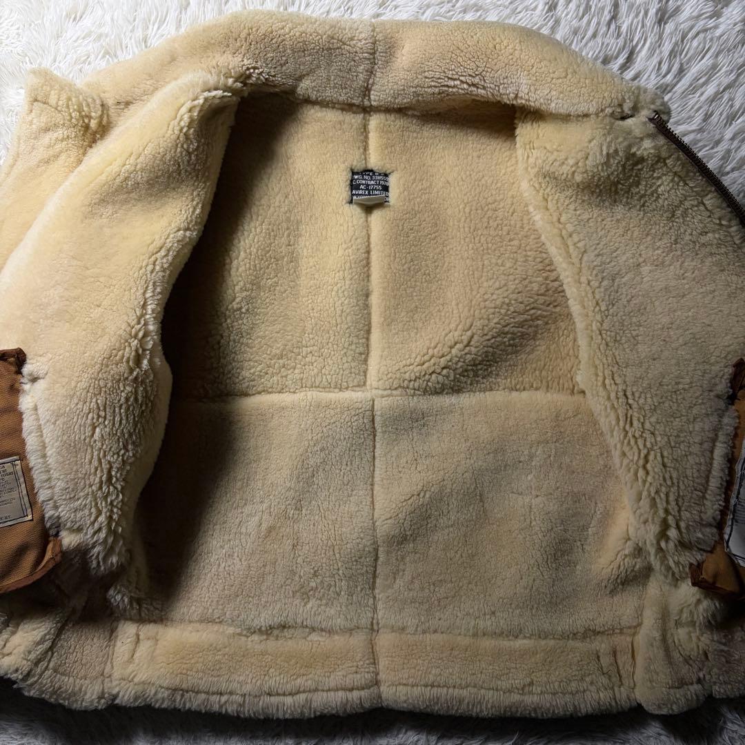 【米国製】AVIREX フライトジャケット B-3 ムートン羊革　ブラウン　40