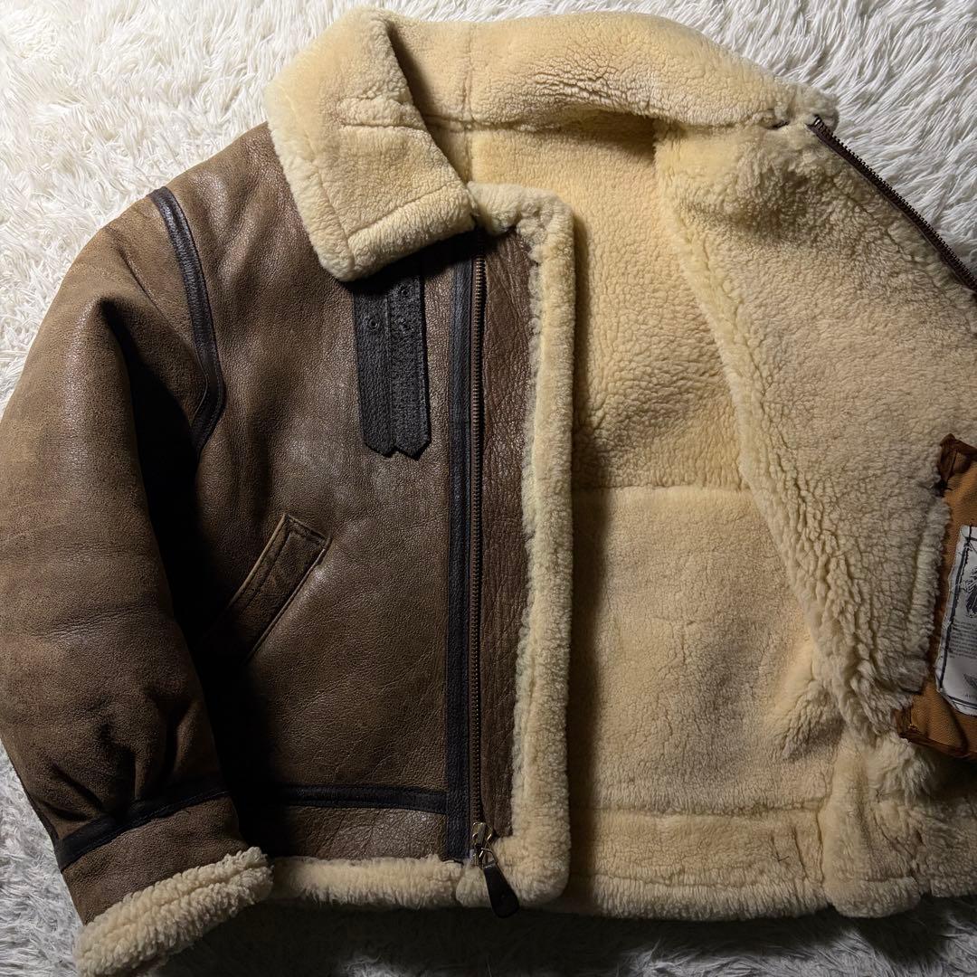 【米国製】AVIREX フライトジャケット B-3 ムートン羊革　ブラウン　40