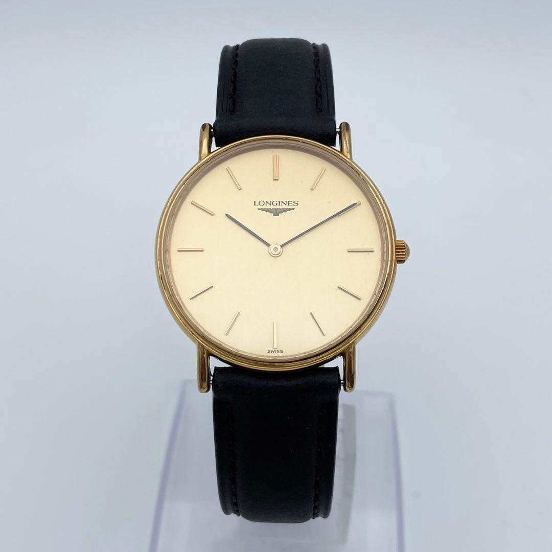 【稼働品】ロンジン クォーツ ゴールド 腕時計 新品電池