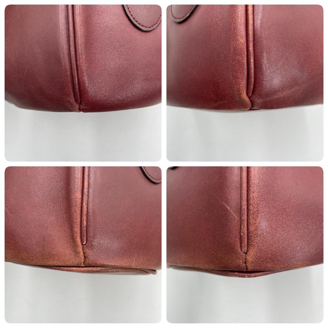 良品 Cartier ショルダーバッグ レザー ボルドー マストライン 巾着