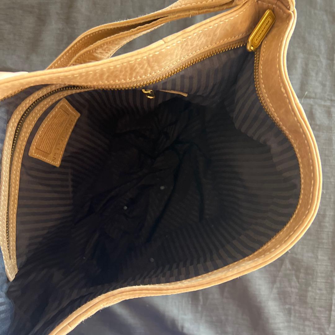 COACH ベージュ レザー ショルダーバッグ　オールドコーチ