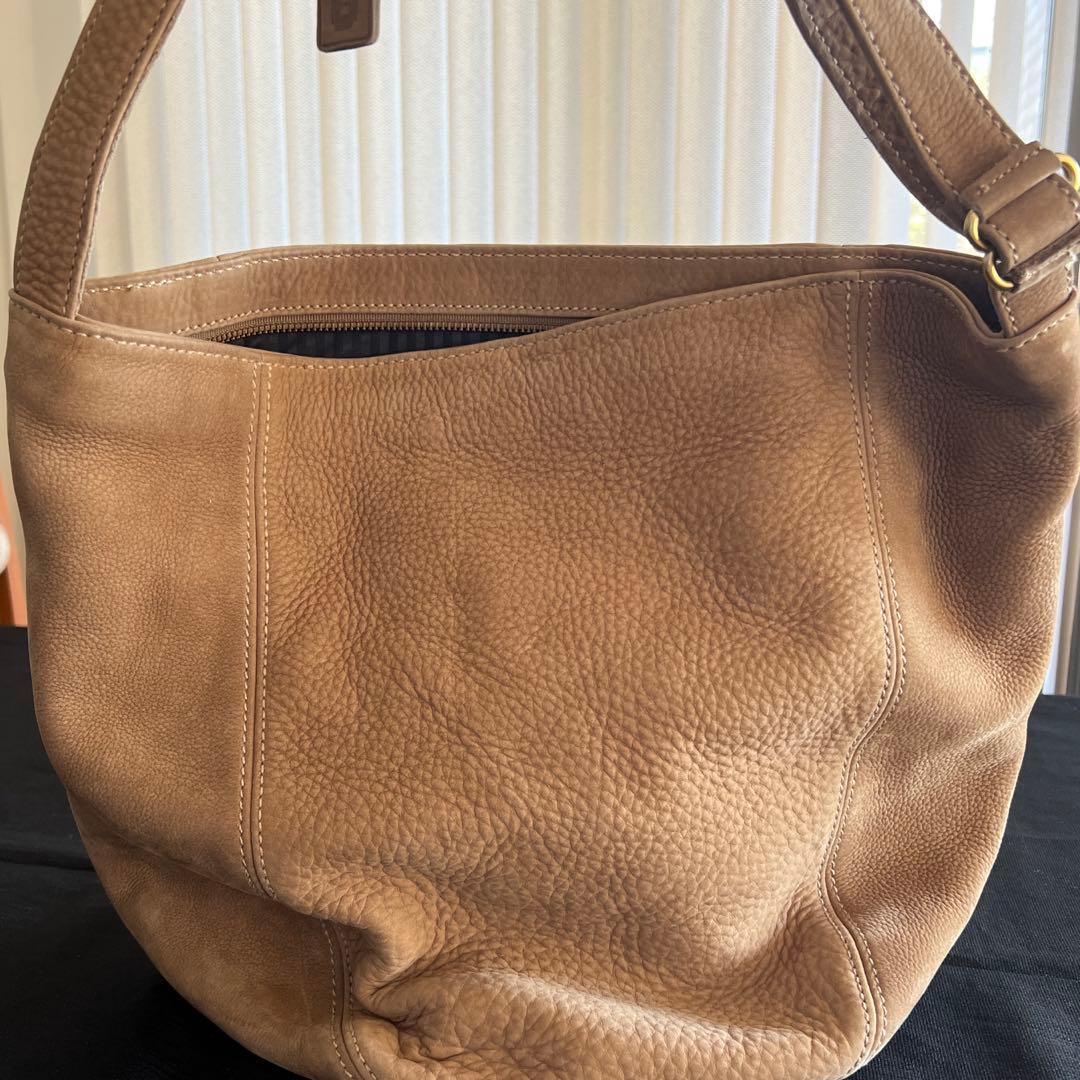 COACH ベージュ レザー ショルダーバッグ　オールドコーチ