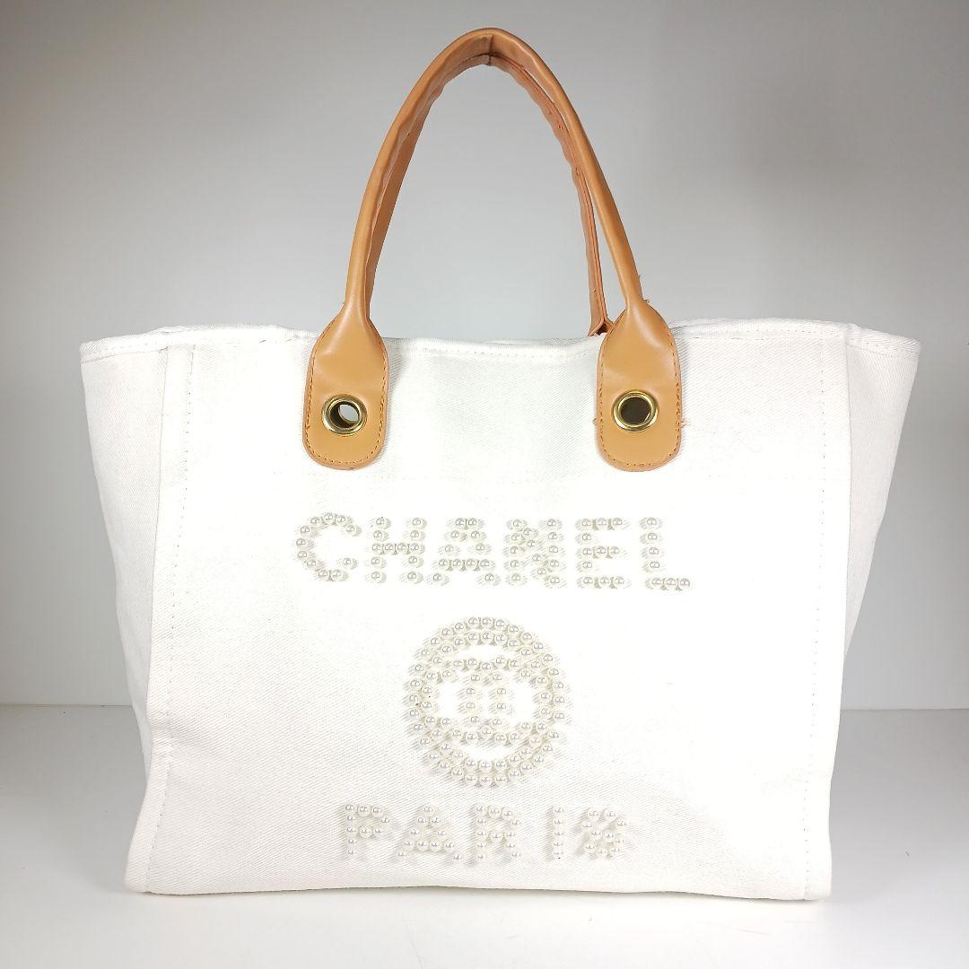 シャネル ノベルティ パールロゴ キャンバ トートバッグ