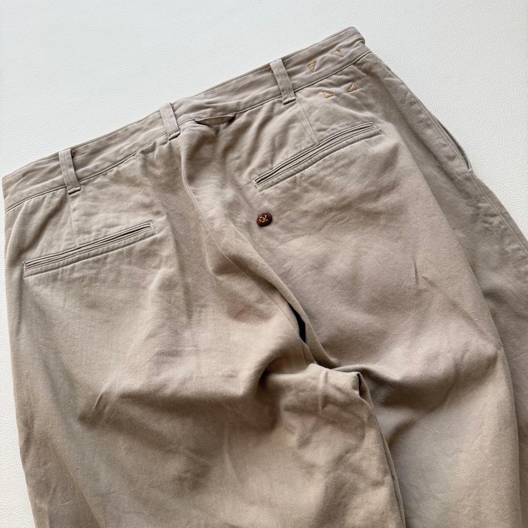 近年　現行　45R 定番チノパン ベージュ ゆったりストレート テーパード