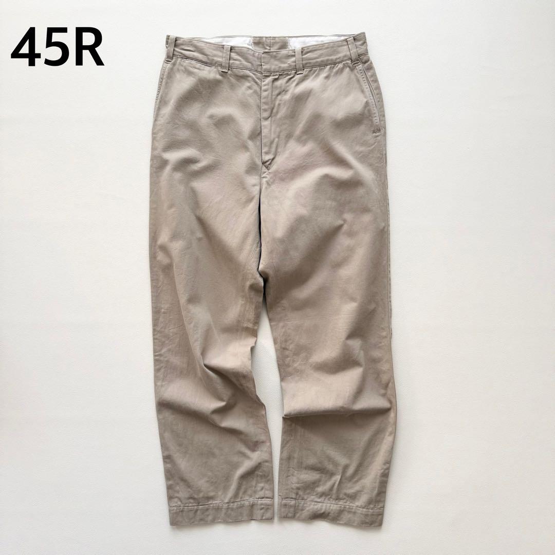 近年　現行　45R 定番チノパン ベージュ ゆったりストレート テーパード