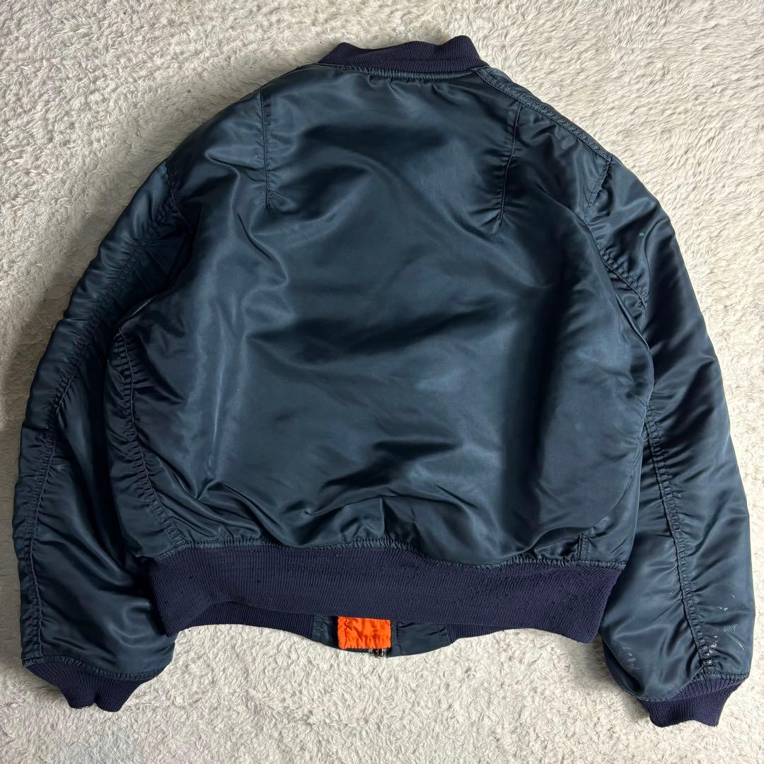 70s USA製 ALPHA MA-1 MIL-J-8279J ネイビー 米軍