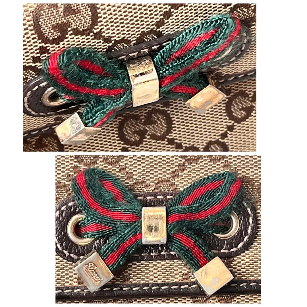 良品✨GUCCI プリンシー　GGキャンバス　ブラウン　シェリーライン　長財布
