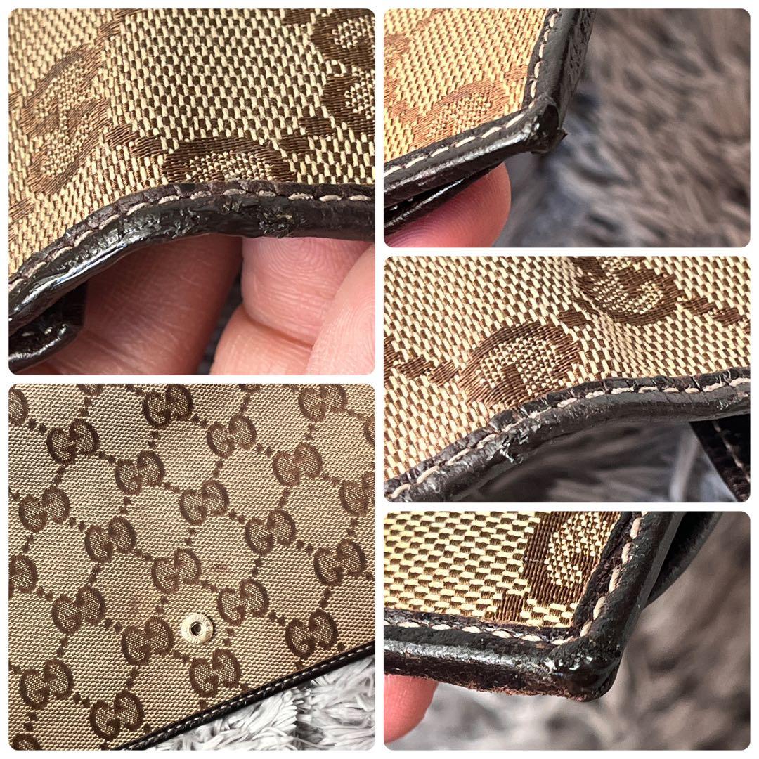 良品✨GUCCI プリンシー　GGキャンバス　ブラウン　シェリーライン　長財布