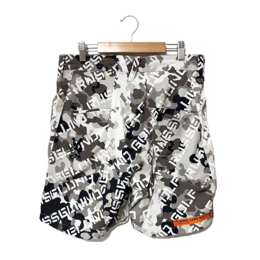 新品 ラッセルノ ゴルフ メッシュ ポケット ショーツ ブラック カモ L 5