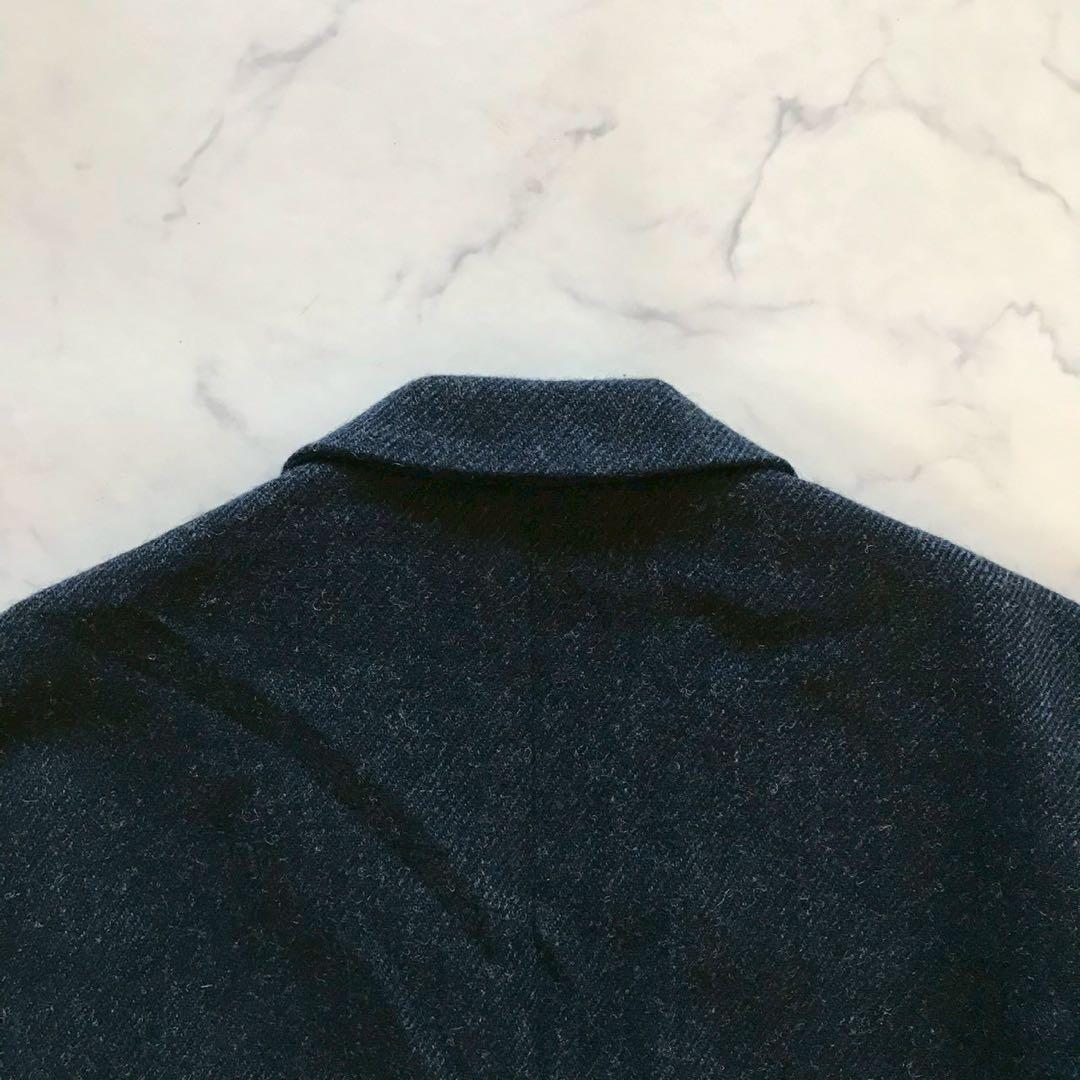 美品/XLサイズ✨エディフィス テーラードジャケット ヘリンボーン ツイード 紺