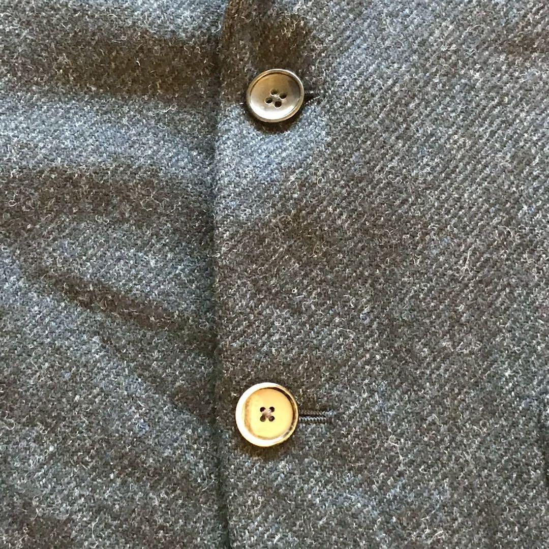 美品/XLサイズ✨エディフィス テーラードジャケット ヘリンボーン ツイード 紺