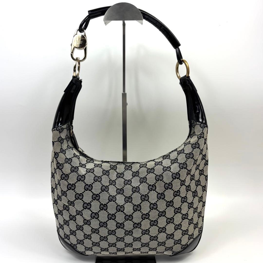 専用GUCCI GGキャンバス ハーフムーン ワンショルダー 三日月 黒