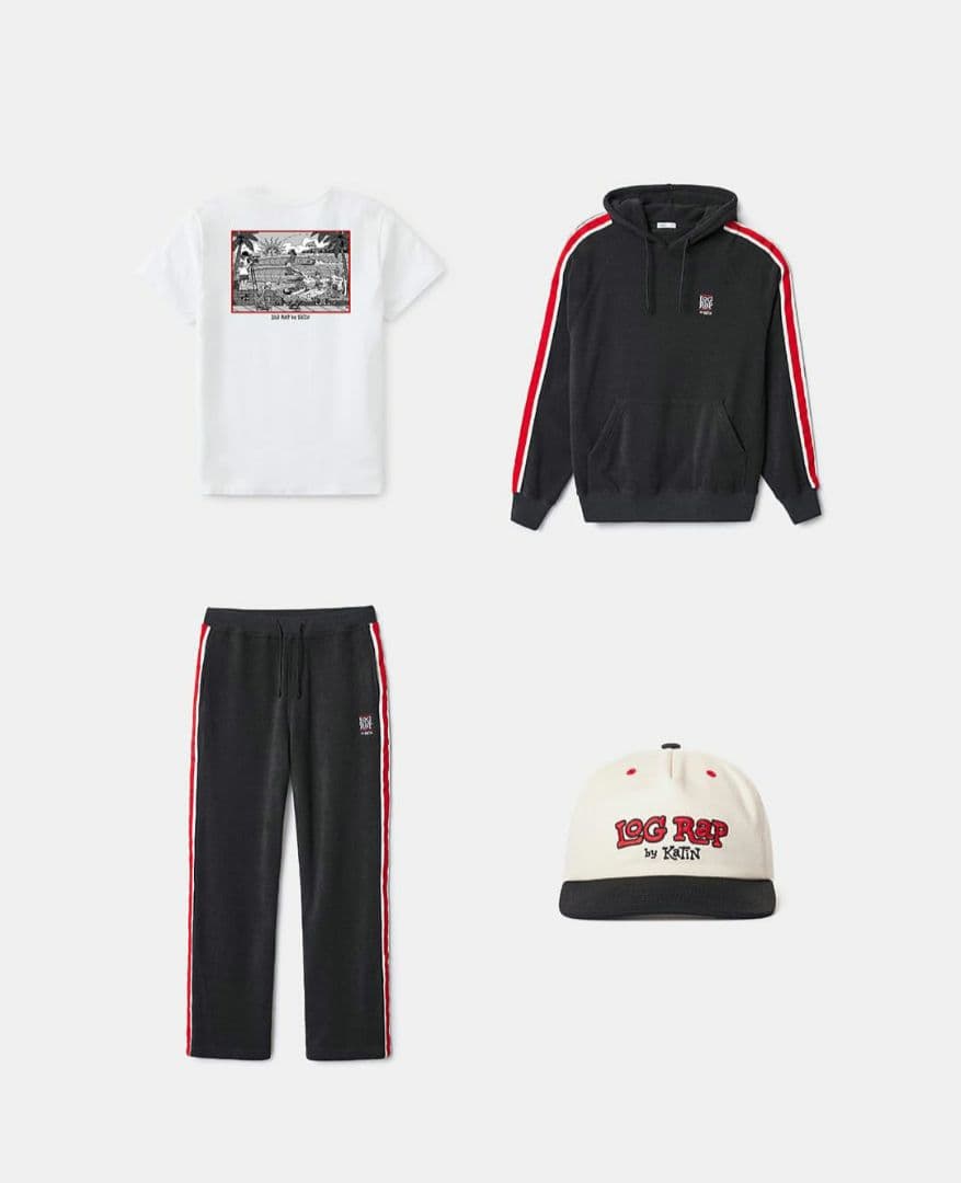 LOG RAP BY KATIN ロゴ&バックプリントTシャツ M ホワイト