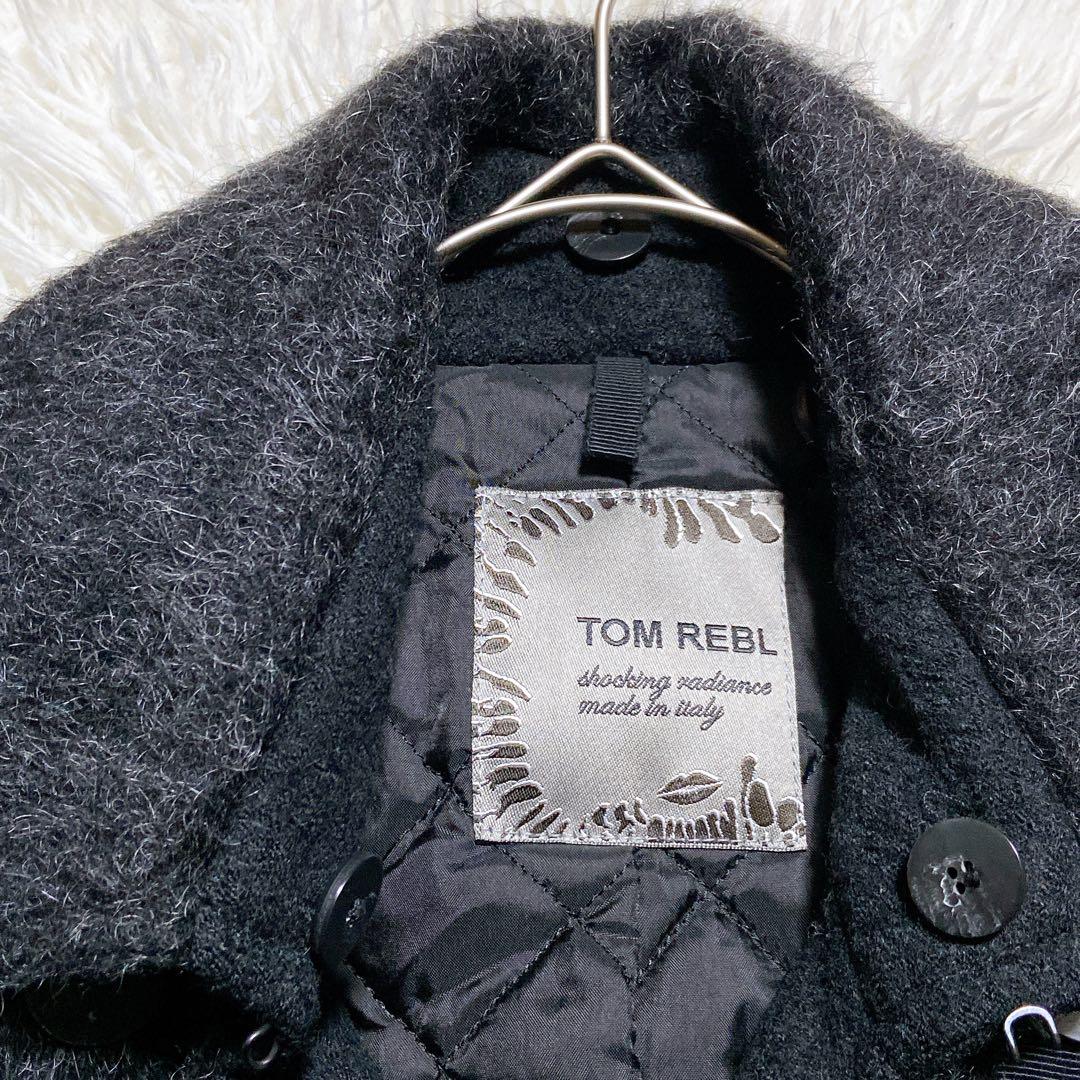 kodeni ⭐️トムレベル ナポレオンコート　シャギー　切替　レザー