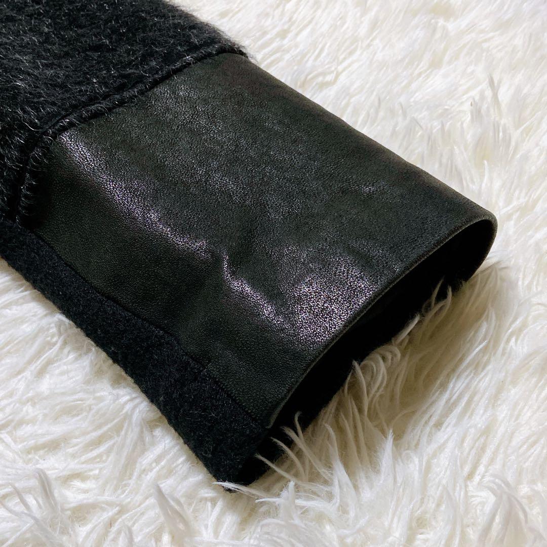 kodeni ⭐️トムレベル ナポレオンコート　シャギー　切替　レザー