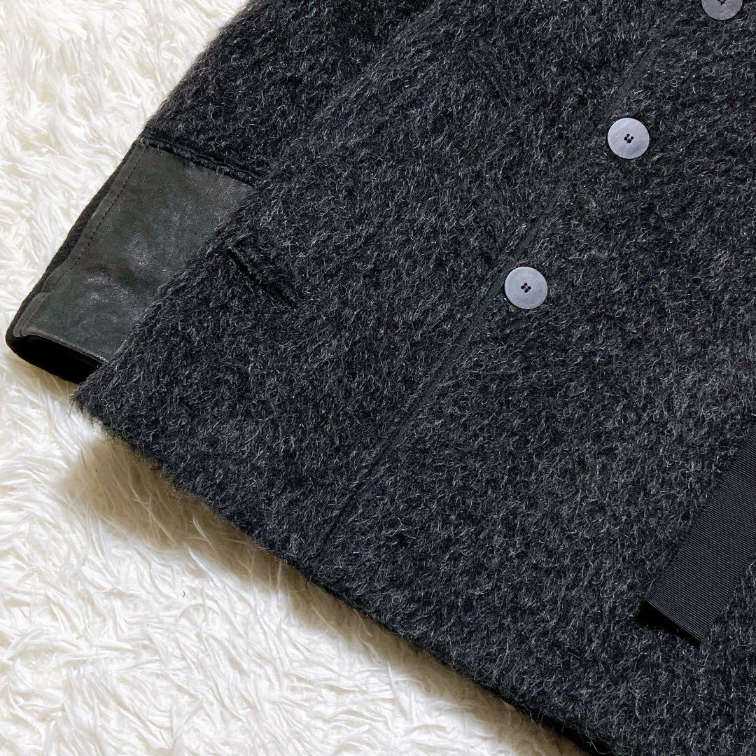 kodeni ⭐️トムレベル ナポレオンコート　シャギー　切替　レザー