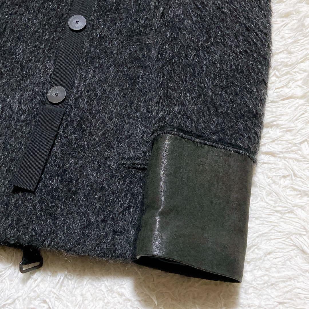 kodeni ⭐️トムレベル ナポレオンコート　シャギー　切替　レザー