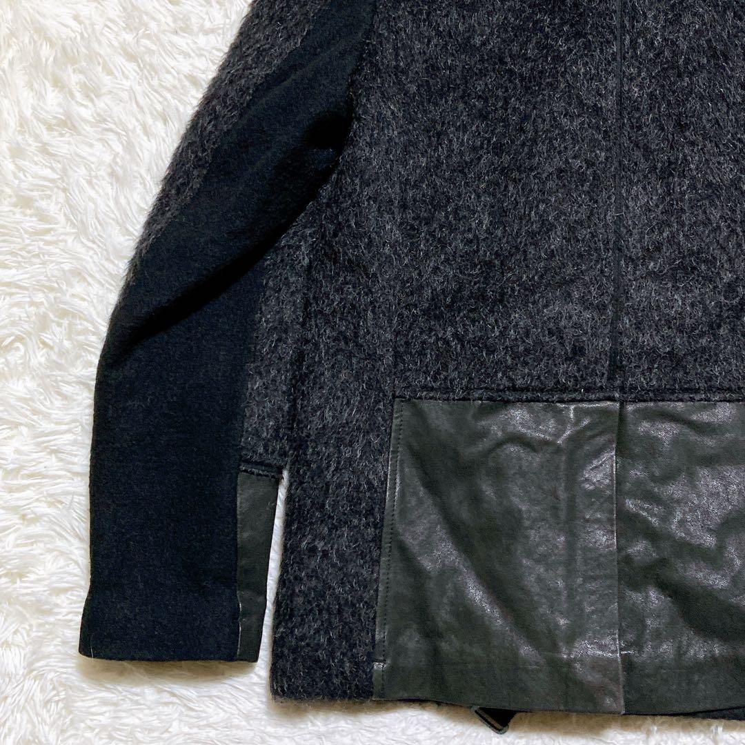 kodeni ⭐️トムレベル ナポレオンコート　シャギー　切替　レザー