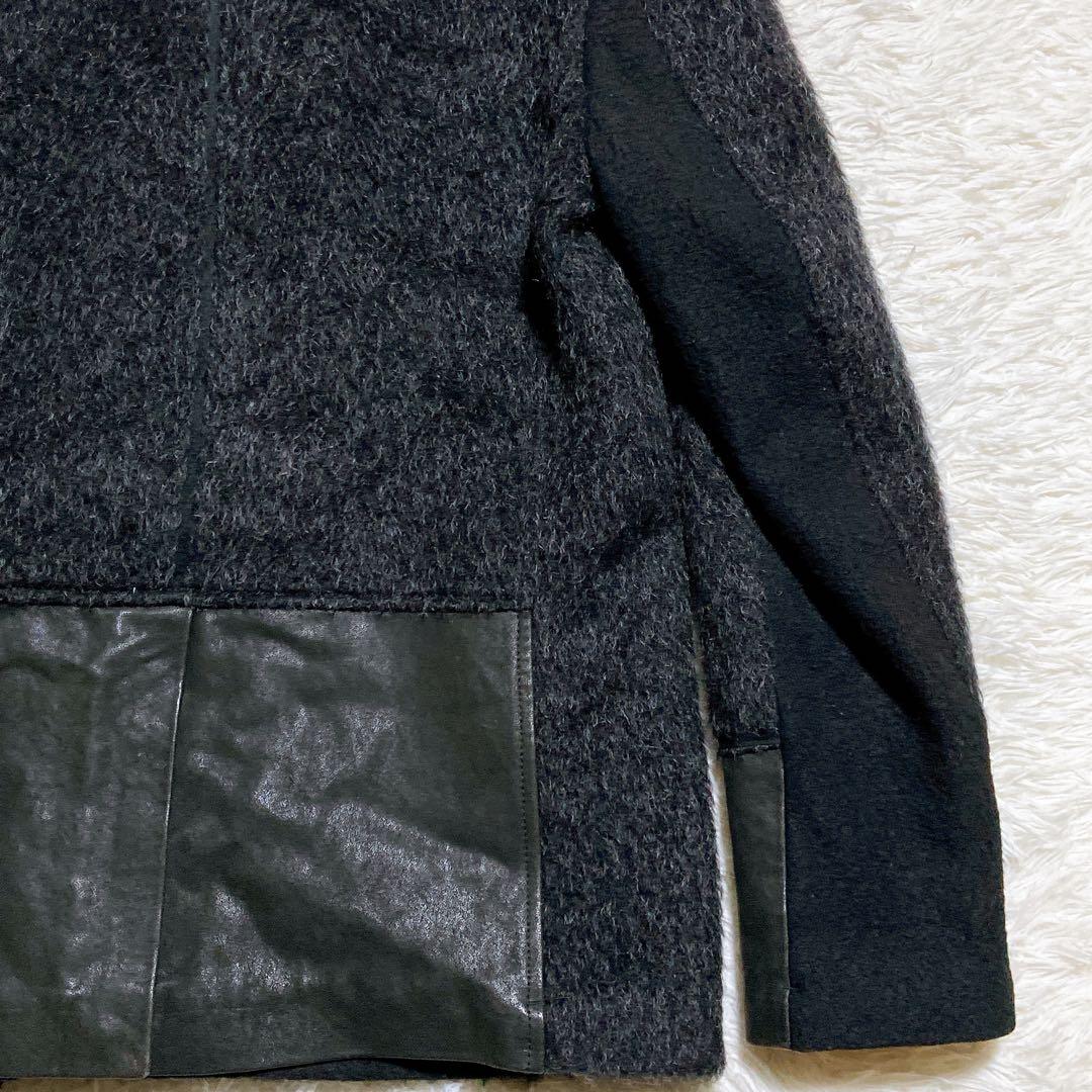 kodeni ⭐️トムレベル ナポレオンコート　シャギー　切替　レザー