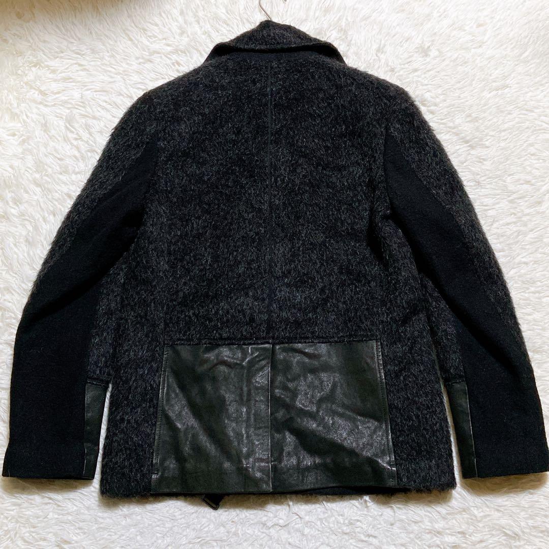 kodeni ⭐️トムレベル ナポレオンコート　シャギー　切替　レザー