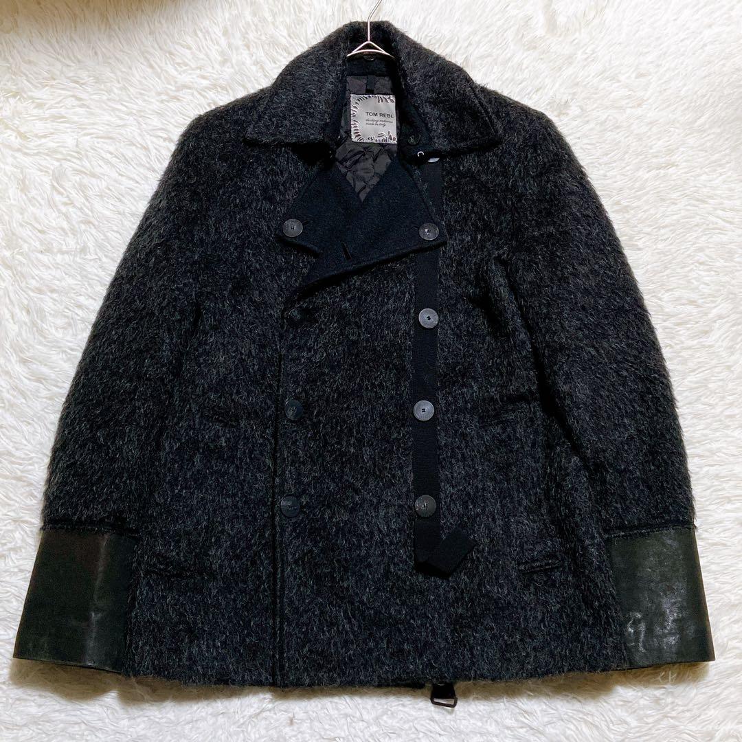 kodeni ⭐️トムレベル ナポレオンコート　シャギー　切替　レザー