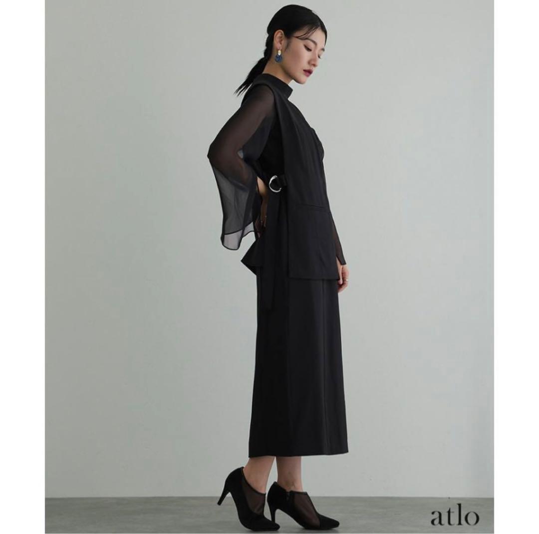 プールヴー　atloスリットスリーブジレ付きワンピース　Lサイズ