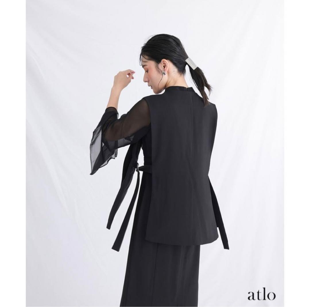 プールヴー　atloスリットスリーブジレ付きワンピース　Lサイズ