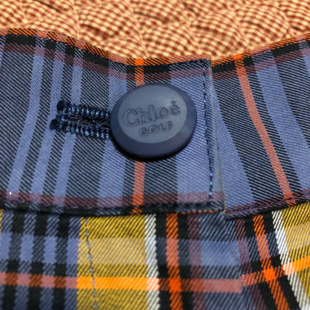 希少 クロエゴルフ Chloe GOLF チェックパンツ 綿100% 9号 美品