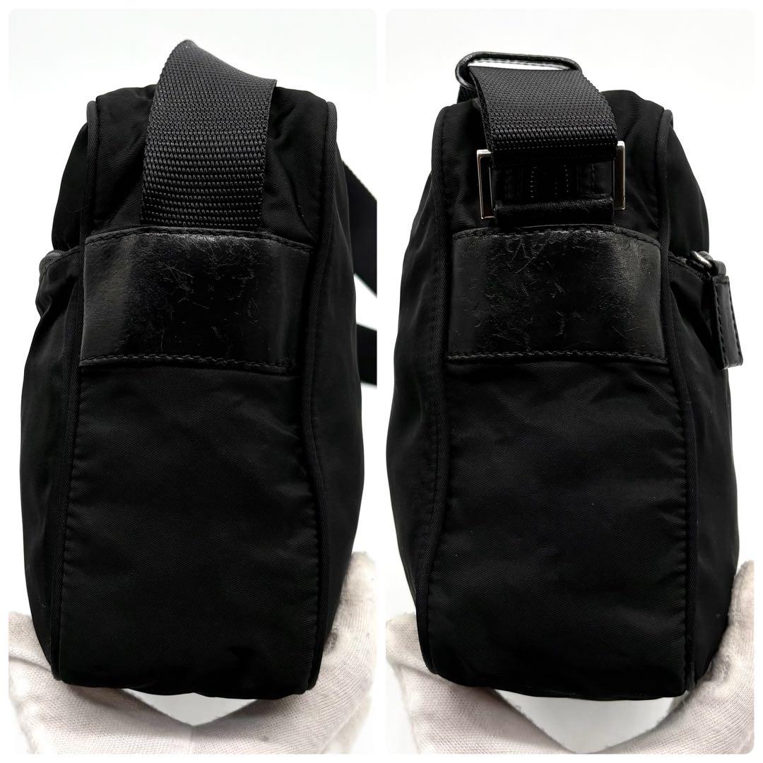 美品✨プラダ ショルダーバッグ ナイロン レザー 三角ロゴ 白タグ ギャランティ