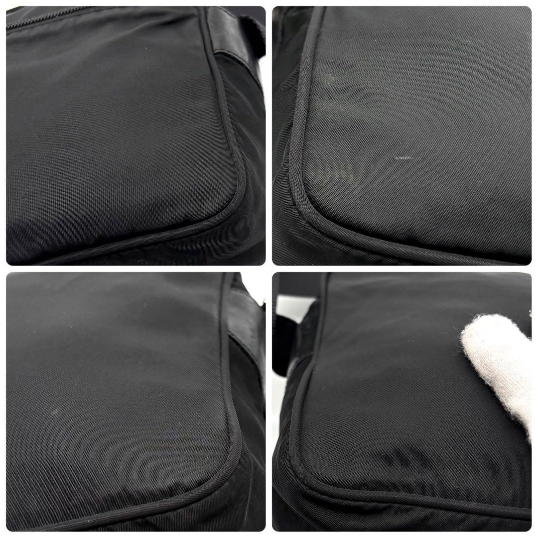 美品✨プラダ ショルダーバッグ ナイロン レザー 三角ロゴ 白タグ ギャランティ