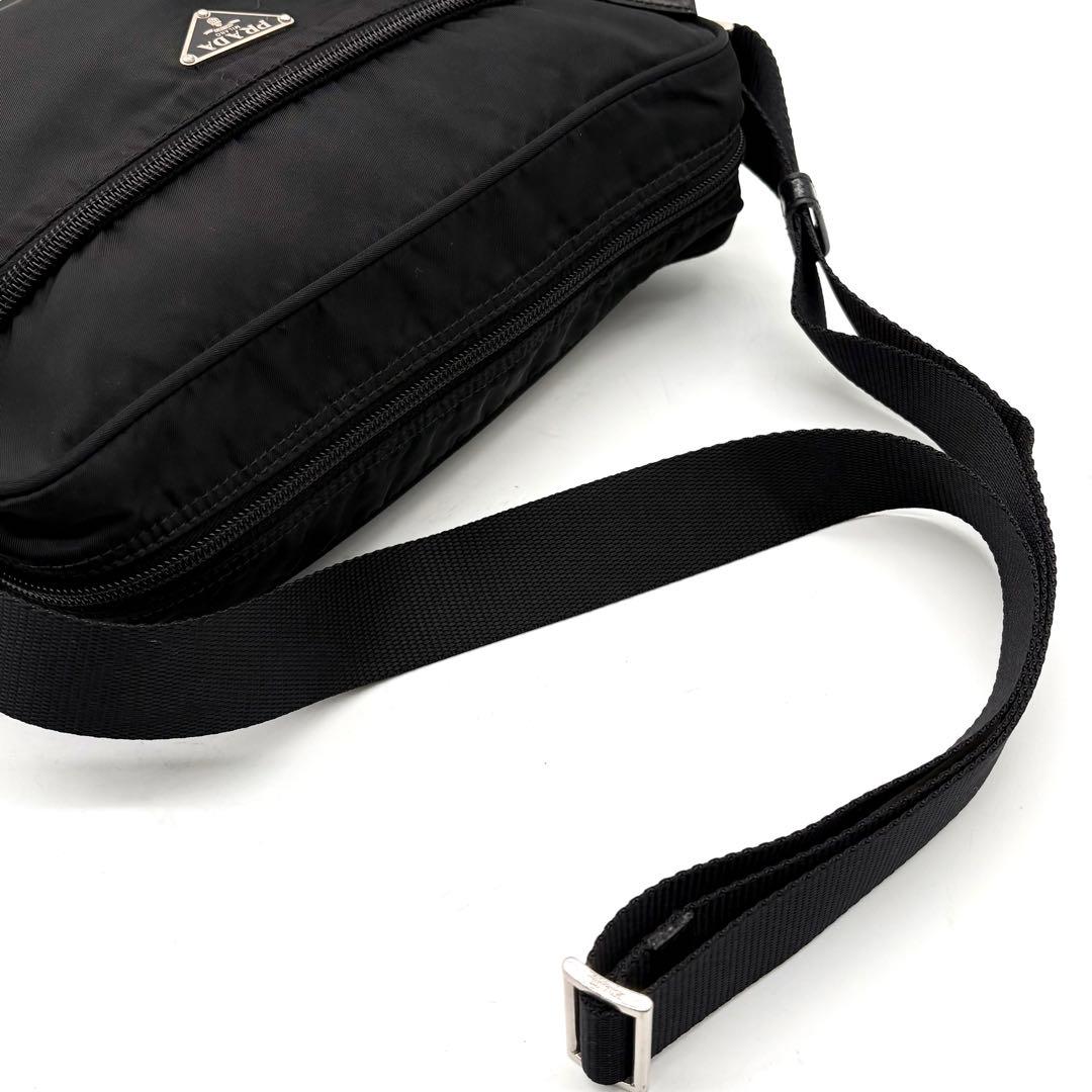 美品✨プラダ ショルダーバッグ ナイロン レザー 三角ロゴ 白タグ ギャランティ