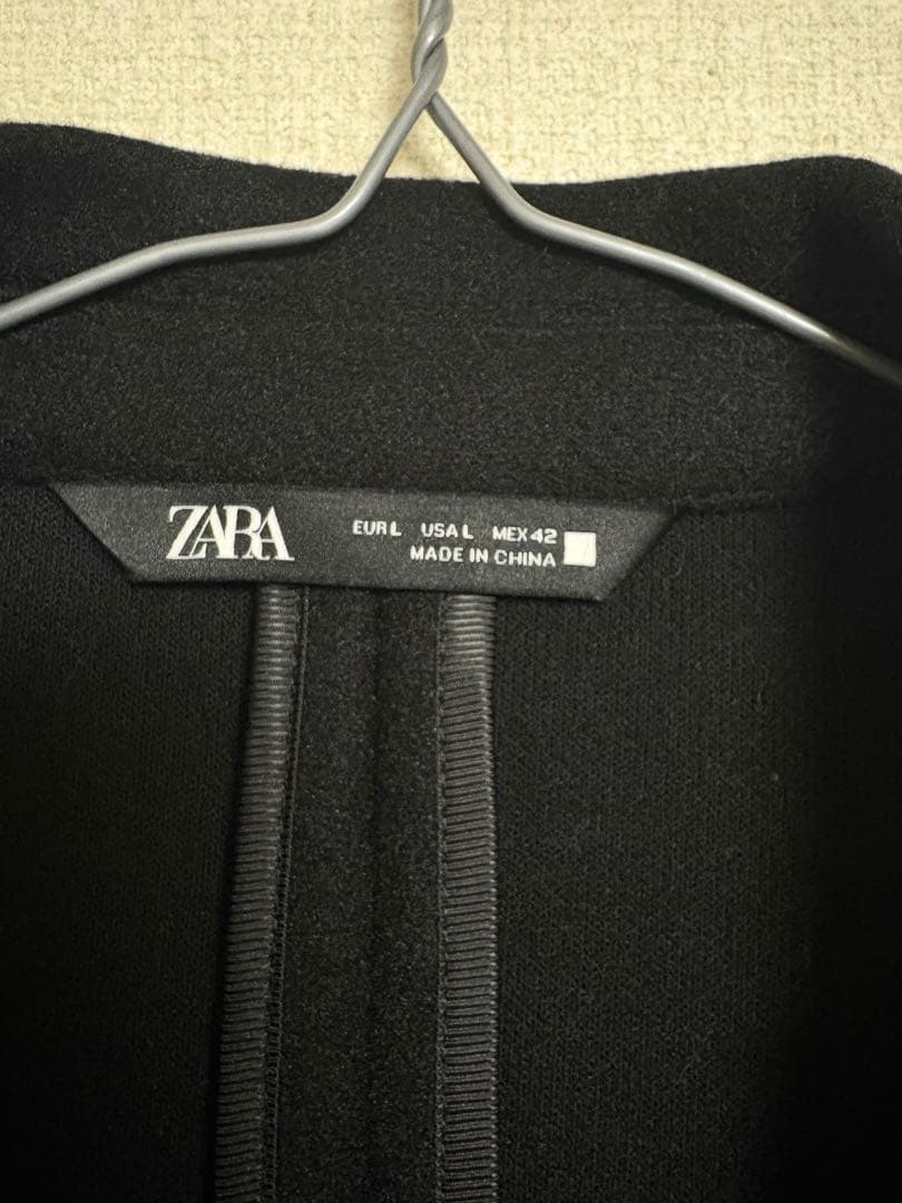 美品 ZARA ロングコート L ブラック
