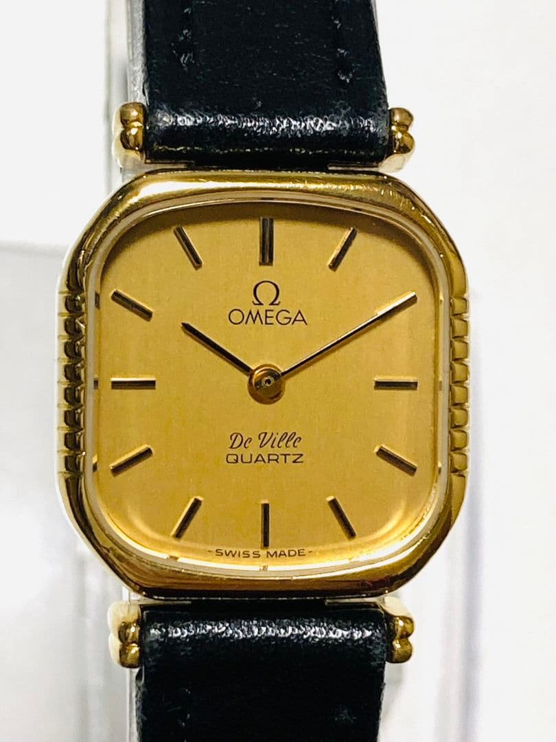 美品！　OMEGA オメガ　デビル　純正革ベルト　プッシュ式　レディース腕時計