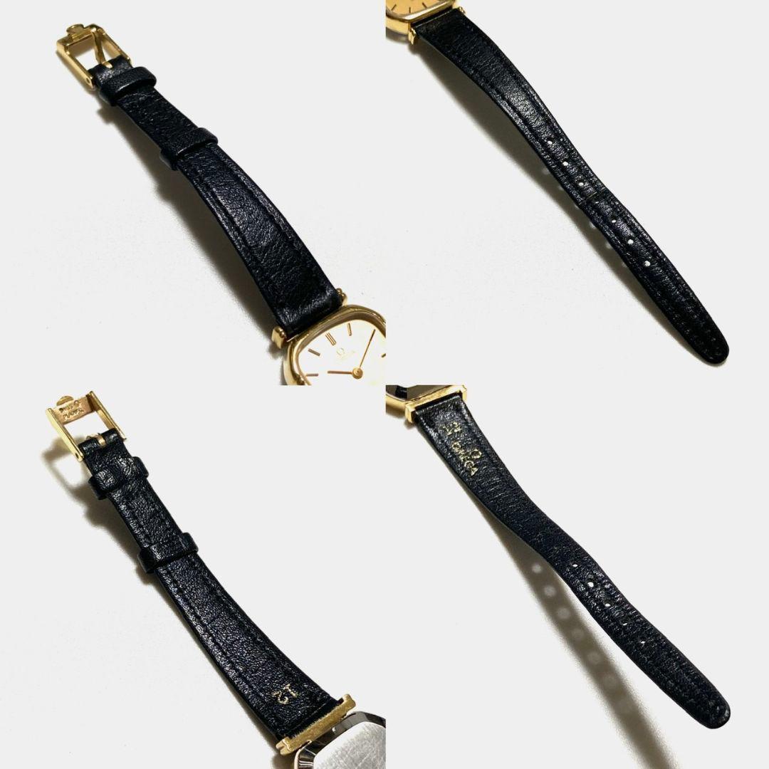 美品！　OMEGA オメガ　デビル　純正革ベルト　プッシュ式　レディース腕時計