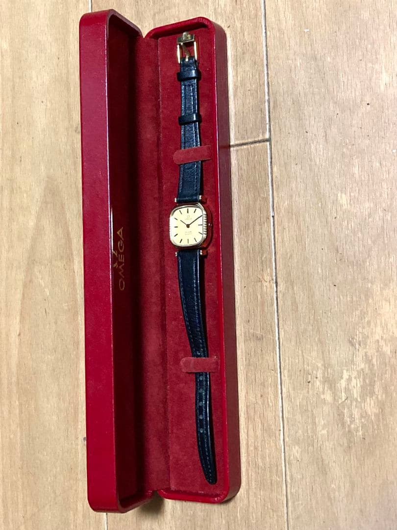 美品！　OMEGA オメガ　デビル　純正革ベルト　プッシュ式　レディース腕時計